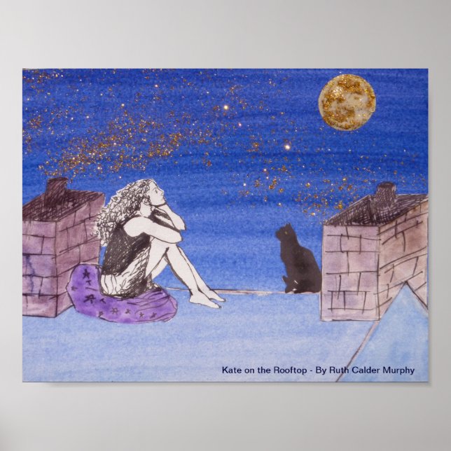 Póster Kate no terraço - autorretrato fantástico (Frente)