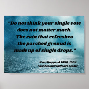 Poster Kate Sheppard Suffrage cita Nova Zelândia Votar C