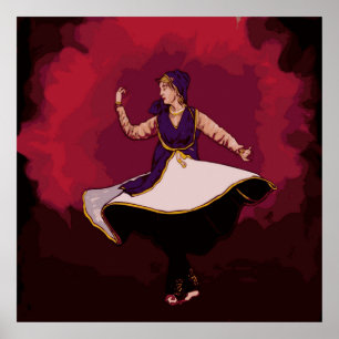 Póster Kathak Dancer - uma performance individual em Veto