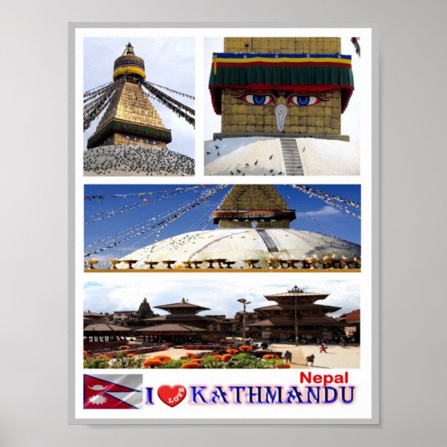 Poster Kathmandu - I Love - Nepal - (Frente)