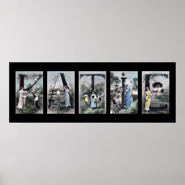 Poster KATIE Vintage - Alphabet - Letra name Art (Frente)