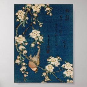 Poster Katsushika Hokusai 葛 飾 北 斎 Goldfinch e Che