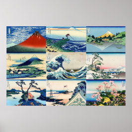Poster Katsushika Hokusai - 36 visualizações da seleção d