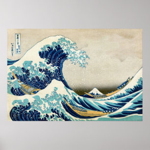 Poster Katsushika Hokusai - A onda do Excelente de Kanaga