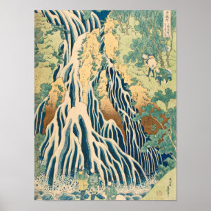 Poster Katsushika Hokusai - cachoeira de Kirifuri