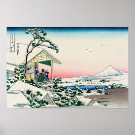 Poster Katsushika Hokusai - Casa de chá em Koishikawa