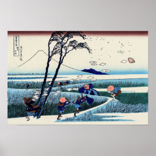 Poster Katsushika Hokusai - Ejiri na província de Suruga