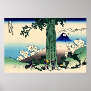 Poster Katsushika Hokusai - Mishima Pass na província de
