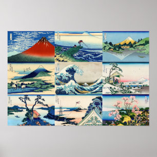 Poster Katsushika Hokusai - Seleção de 36 Vistas do Monte