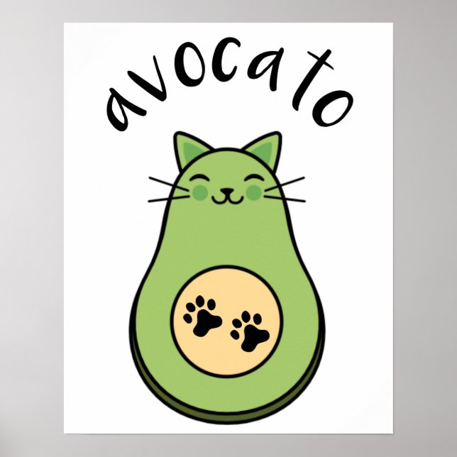 Poster Katze als Avocado avocato (Frente)