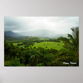 Poster Kauai, cena paisagística do Havaí