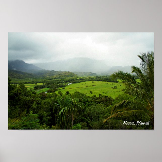 Poster Kauai, cena paisagística do Havaí (Frente)
