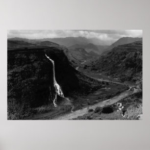 Póster Kauai, Havaí - vista do vale de Hanapepe