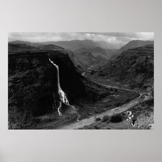 Póster Kauai, Havaí - Vista do Vale de Hanapepe (Frente)