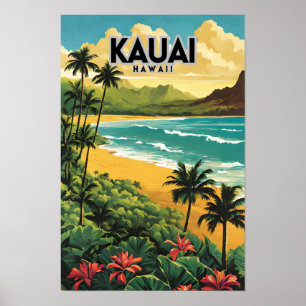 Poster Kauai Hawaii Nostalgic Viagens vintage