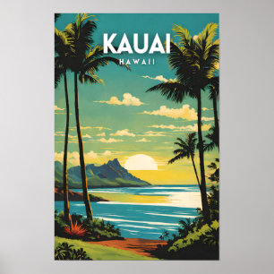Poster Kauai Hawaii Nostalgic Vintage
