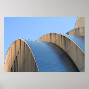 Póster Kauffman Center Blue Curves, Kansas City