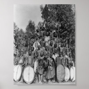 Poster Kavirondos with Spears and Shields