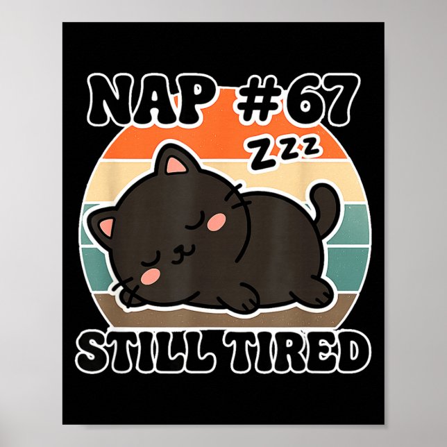 Poster Kawaii Anime Cat Nap 67 Quote 6 7 Meme Graphic Tee (Frente)