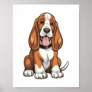 Poster Kawaii Basset Hound Puppy