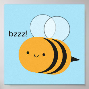 Póster Kawaii Buzzy Bumble Bee