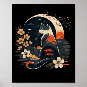 Poster Kawaii Cat Animes Japoneses Engraçados Artes Mulhe