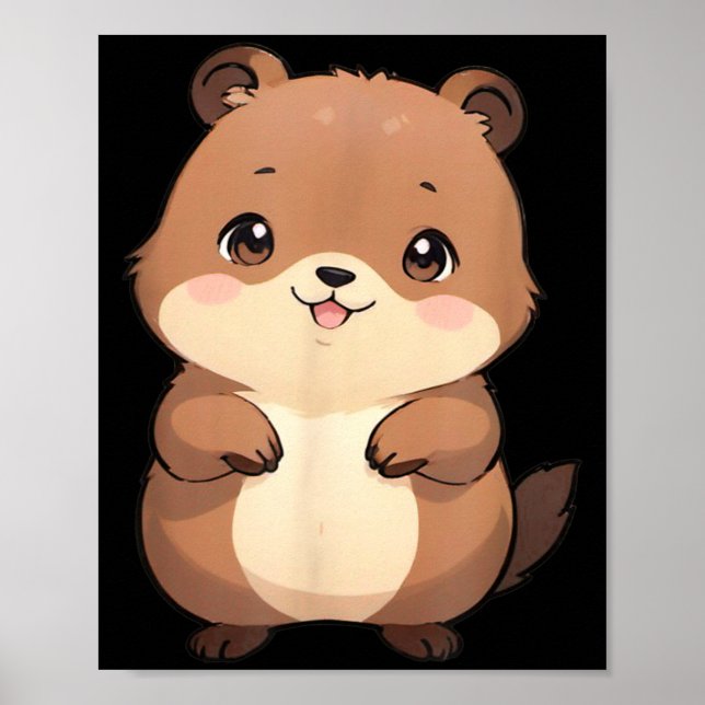 Poster Kawaii Chibi Marmota - Panfurware Llc  (Frente)