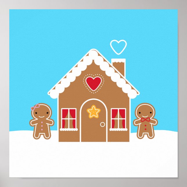 Poster Kawaii Christmas Gingercake House (Frente)