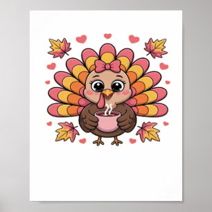 Poster kawaii cor-de-rosa - saia-de-talão clássico de açã
