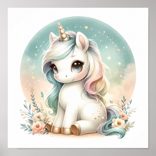 Poster Kawaii, Crianças Florais, Cute Magical, (Frente)