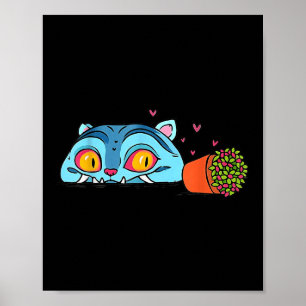 Poster Kawaii Demon Cat Engraçado Anime Otaku Japonês