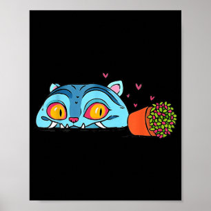 Poster Kawaii Demon Cat Engraçado Anime Otaku Japonês
