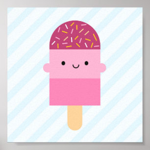 Poster Kawaii Ice Lolly / Popsicle