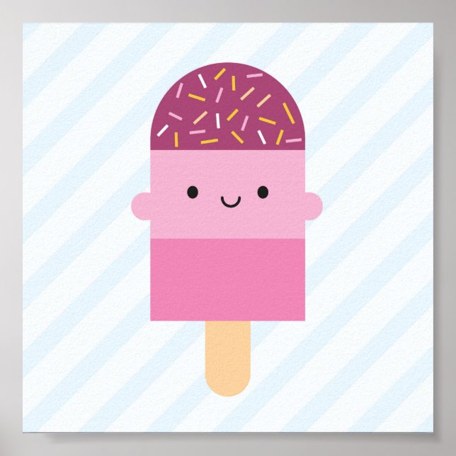 Poster Kawaii Ice Lolly / Popsicle (Frente)