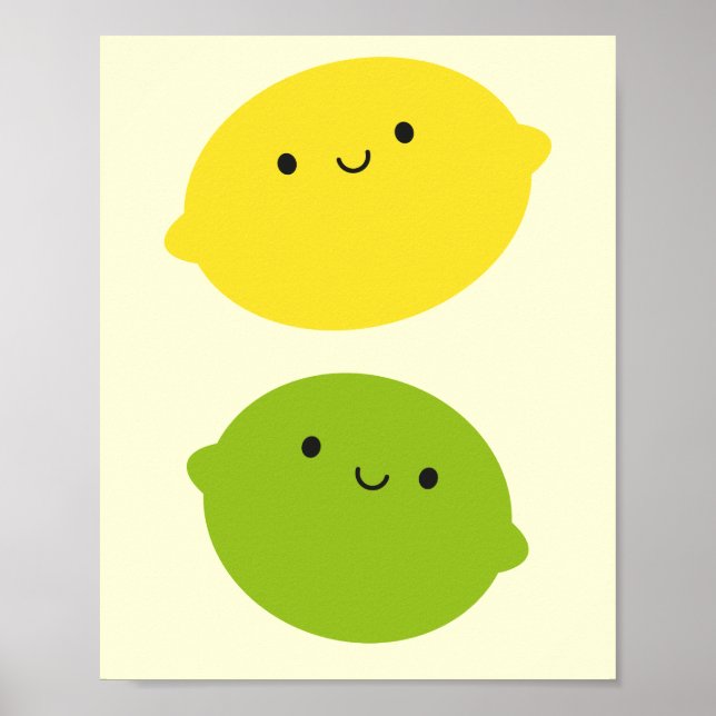 Poster Kawaii Lemon & Limão (Frente)