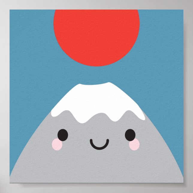 Póster Kawaii Mt Fuji San (Frente)
