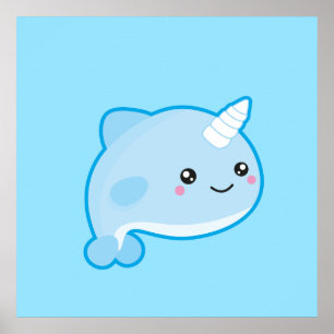 Póster Kawaii Narwhal