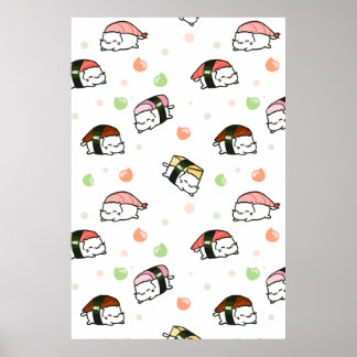 Póster Kawaii Neko Nigiri