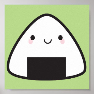 Póster Kawaii Onigiri Rice Ball