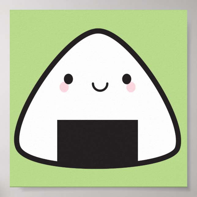 Póster Kawaii Onigiri Rice Ball (Frente)