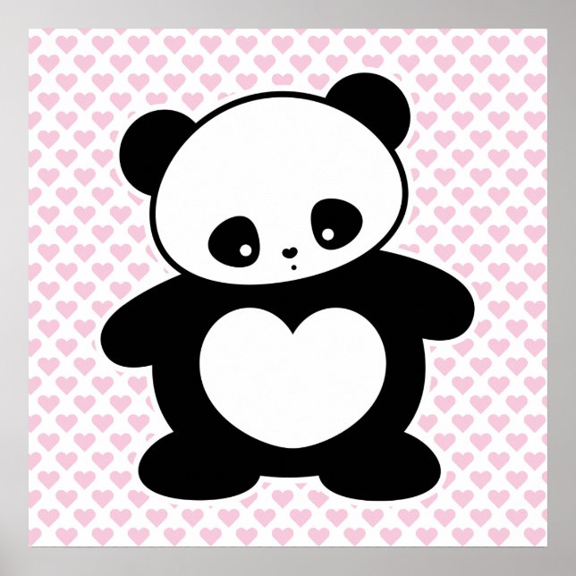 Póster Kawaii panda (Frente)