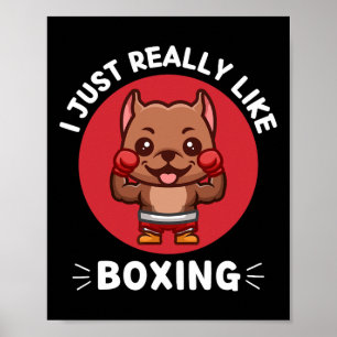 Poster Kawaii Pitbull Eu Gosto Muito De Boxar Kawaii Ae