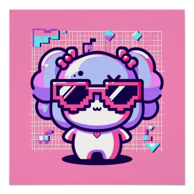 Póster Kawaii Pixel Pal (Frente)