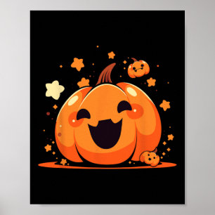 Poster Kawaii Pumpkin Anime Cottagecore Homens Crianças M