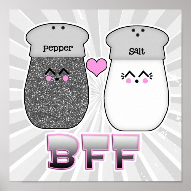 Poster Kawaii Salt n Pepper BFF (Frente)