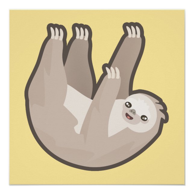 Póster Kawaii Sloth (Frente)