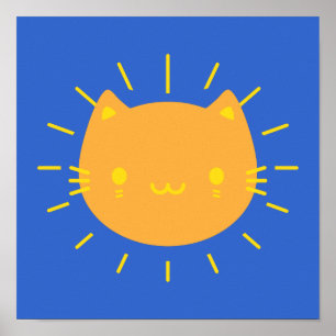 Poster Kawaii Sunshine Cat