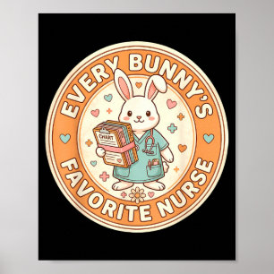 Poster Kawaii todo coelho enfermeira favorita cute Páscoa