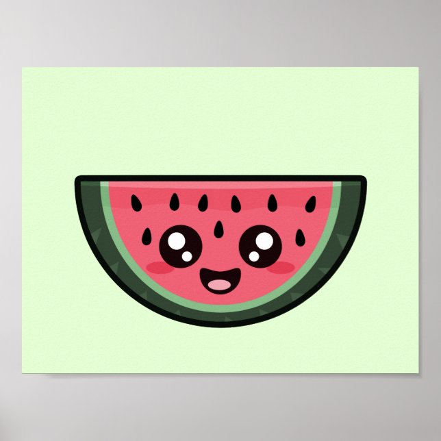 Póster Kawaii Watermelon (Frente)