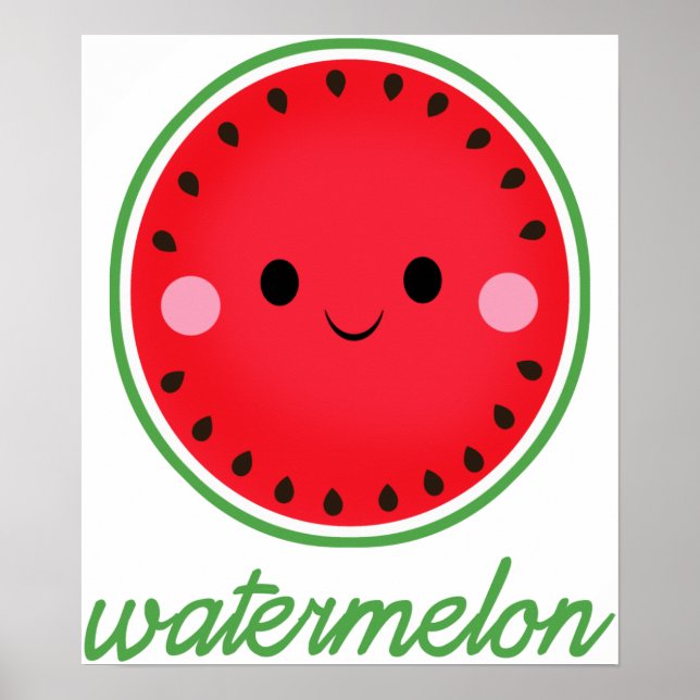 Póster Kawaii Watermelon (Frente)